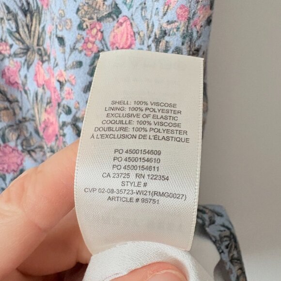 Aritzia Sunday Best Cowl Neck Floral Mini Dress Blue Pink Size XS - Picture 7 of 7